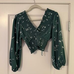 Abercrombie & Fitch Green Floral Blouse
